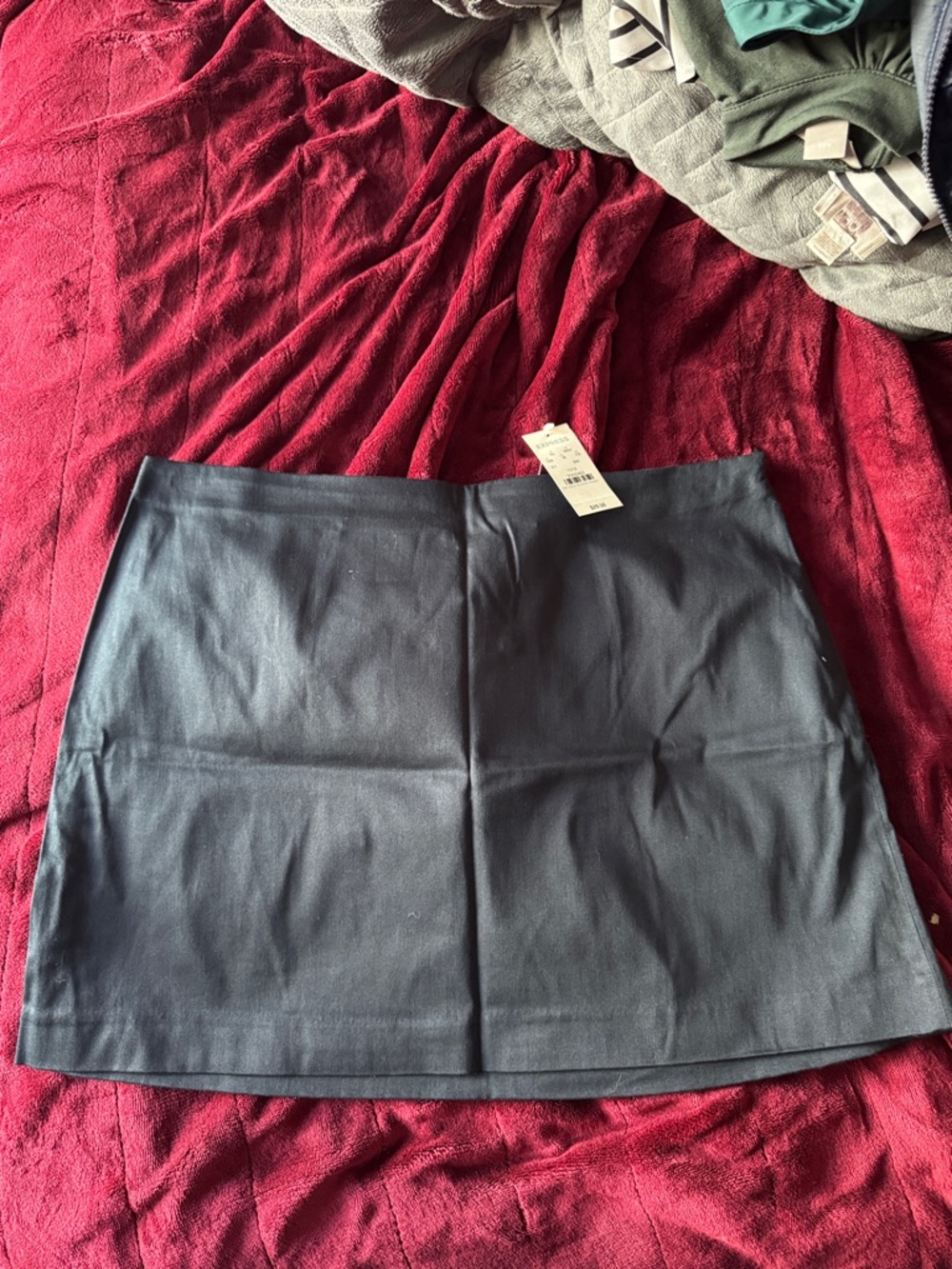 Express Dark Navy Mini Skirt - Smooth A-Line